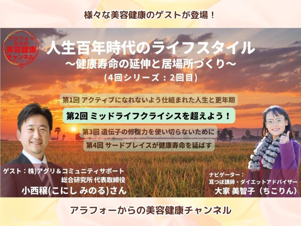 アラフォーからの美容健康 アンチエイジング 小西穣